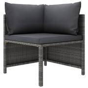 Komplety wypoczynkowe - vidaXL 2-osobowa sofa ogrodowa z poduszkami, polirattan, szara - miniaturka - grafika 1