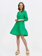 Sukienki - Zielona sukienka o lekko rozkloszowanym kroju - miniaturka - grafika 1