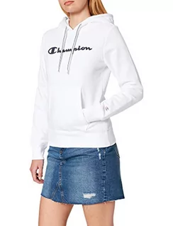 Bluzy damskie - Champion Damska bluza z kapturem Legacy - Classic Logo, biały, XS - grafika 1