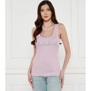 GUESS Top Slim Fit - Koszulki i topy damskie - miniaturka - grafika 1