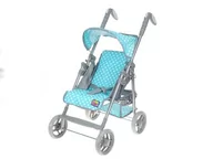 Domki dla lalek - Wózek spacerówka mięta w kropki 413245-549029 Adar - miniaturka - grafika 1