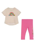 Kaftaniki dla niemowląt - Converse 2-częściowy zestaw w kolorze różowo-beżowym - miniaturka - grafika 1
