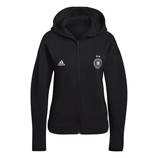 adidas Damska bluza z kapturem DFB Mv Fz W, czarny, XXL - Bluzy damskie - miniaturka - grafika 1
