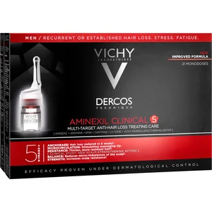 Vichy Dercos Aminexil Clinical 5 kuracja przeciw wypadaniu włosów dla mężczyzn 21 ampułek - Odżywki do włosów dla mężczyzn - miniaturka - grafika 1