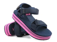 Sandały damskie - Sportowe sandały damskie na platformie - Lee Cooper LCW-24-05-2754L, granatowo-fioletowe - miniaturka - grafika 1