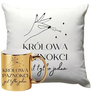 Kubek Złoty Poduszka Dla Kosmetyczki Stylistki Paznokci 330ml 40x40cm Kosmetyczka - Kosmetyczki, organizery i kuferki - miniaturka - grafika 1