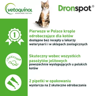 Bayer BAYER Dronspot roztwór do nakrapiania dla średnich kotów o masie ciała od 2,5 do 5kg 2x0,7ml) 39100-uniw - Artykuły przeciw pasożytom - miniaturka - grafika 1