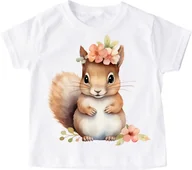 Koszulki dla dziewczynek - Koszulka z wiewiórką dla dziecka wiewiórka4 - miniaturka - grafika 1