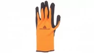 Rękawice robocze - Delta Plus Rękawice dziane APOLLON z poliestru fluorescencyjnego chwyt z pianki lateksowej pomarańczowe rozmiar 8 VV733OR08 - miniaturka - grafika 1