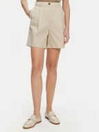 Spodenki damskie - Tommy Hilfiger Bermudy WW0WW44764 Beżowy Relaxed Fit - miniaturka - grafika 1