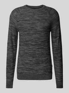 Sweter z dzianiny z detalem z logo - Swetry męskie - miniaturka - grafika 1