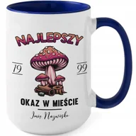 Kubki - Kubek XXL Granatowy NAJLEPSZY OKAZ W MIEŚCIE Zabawny Prezent WZORY - miniaturka - grafika 1