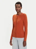 Swetry damskie - Gant Kardigan 4800103 Brązowy Slim Fit - miniaturka - grafika 1