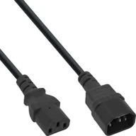 Kable - Kabel zasilający InLine InLine® Power Cable 3 Pin IEC C13 to C14 male to female black 0.75m - miniaturka - grafika 1