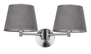 IBIS LAMPA KINKIET SATYNOWY 2X40W E14 ABAŻUR GRAFITOWY - Lampy ścienne - miniaturka - grafika 1