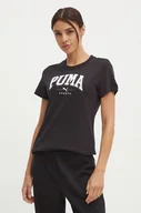Koszulki sportowe damskie - Puma t-shirt bawełniany damski kolor czarny 681537 - miniaturka - grafika 1