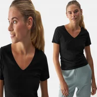 Koszulki i topy damskie - 4F T-SHIRT DAMSKI XS GŁĄDKI BASIC KOSZULKA SPORTOWA TTSHF1649 AW24 - miniaturka - grafika 1