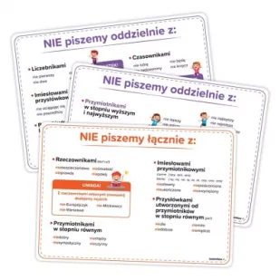 Plansz edukacyjne Pisownia NIE z częściami mowy - Pomoce naukowe - miniaturka - grafika 1