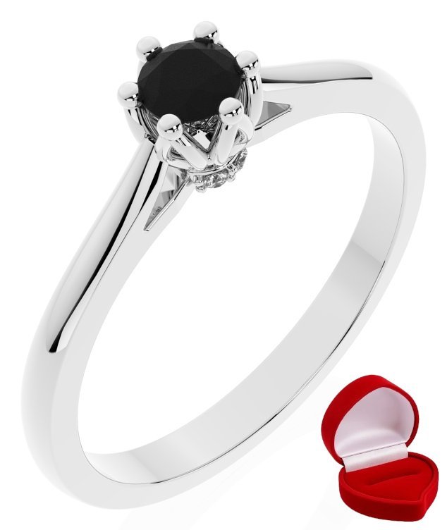 ZŁOTY PIERŚCIONEK ZARĘCZYNOWY 585 14k BRYLANT CZ. 0,14 ct BIAŁE ZŁOTO R6
