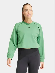 adidas Bluza techniczna Power IT9198 Zielony Loose Fit - Bluzy damskie - miniaturka - grafika 1