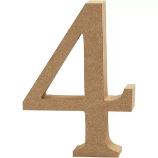 Creativ Company A/S Cyfra 4 z MDF, 8 cm - Pozostałe akcesoria dla plastyków - miniaturka - grafika 1