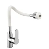 Baterie kuchenne - BATERIA KUCHENNA STOJĄCA ELASTYCZNA GIĘTKA WYLEWKA FLEX BIAŁA DWUFUNKCYJNA - miniaturka - grafika 1