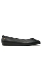 Baleriny - Tommy Hilfiger Baleriny Ballerina Leather Flat Bow FW0FW08359 Czarny - miniaturka - grafika 1