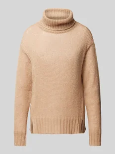 Sweter z dzianiny z golfem - Swetry damskie - miniaturka - grafika 1