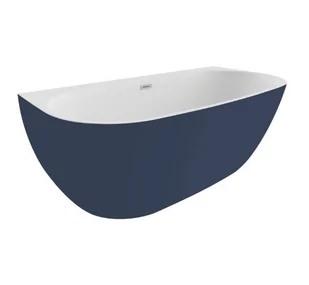 Polimat Risa Wanna wolnostojąca przyścienna 160x80 cm granatowa 00509 - odbiór osobisty: Kraków, Warszawa - Wanny - miniaturka - grafika 1