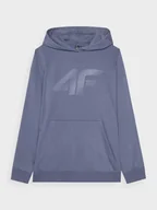 Bluzy sportowe męskie - Męska bluza dresowa nierozpinana z kapturem 4F 4FWMM00TSWSM1766 - niebieska - miniaturka - grafika 1
