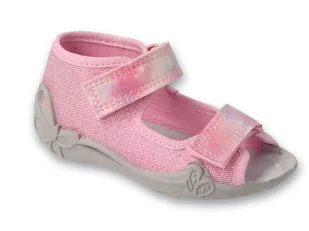 Sandały dziecięce dziewczęce na rzepy skórzana wkładka Befado 342P057 -24 - Moda i Uroda OUTLET - miniaturka - grafika 1