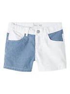Spodenki damskie - NAME IT Szorty dziewczęce, niebieski (medium blue denim), 140 cm - miniaturka - grafika 1