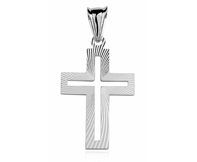 Valerio.pl Srebrny krzyżyk krzyż diamentowany srebro 925 KD020 KD020