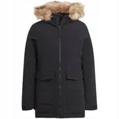 Kurtki damskie - Kurtka damska adidas Parka Hooded Fur czarna IJ8260 M - miniaturka - grafika 1