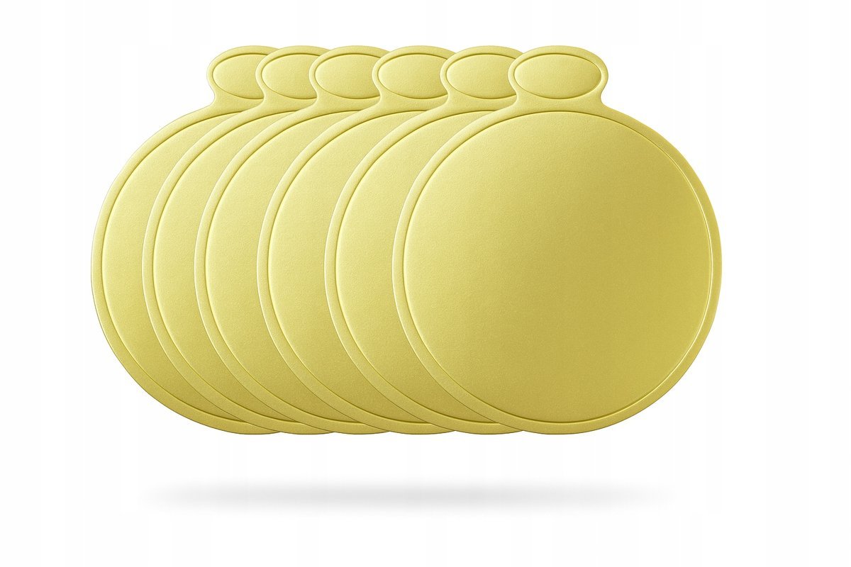 Monoporcje Podkład Złoty Bankietówka Okrągła 8 Cm 100 sztuk Złote