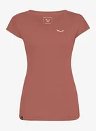 Koszulki i topy damskie - Koszulka szybkoschnąca damska Salewa Puez Melange Dry S/S Tee - etruscan red melange - miniaturka - grafika 1