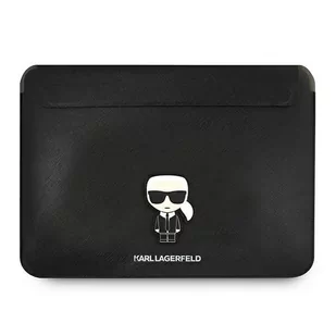 Karl Lagerfeld Karl Lagerfeld Sleeve KLCS16PISFBK 16" czarny/black Saffiano Ikonik Karl KF000899-0 - Torby na laptopy - miniaturka - grafika 1