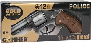 Gonher Revolver policyjny 12-strzałowy 127/1 - Zabawy w naśladowanie dorosłych - miniaturka - grafika 1