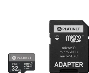 Karta Platinet Pro MicroSDHC 32 GB Class 10 UHS-III/U3 A1 V30 PMMSD32UIII / 44003 - Karty pamięci - miniaturka - grafika 1