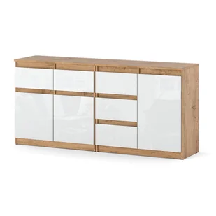 Komoda nowoczesna 5 szuflad 160cm pojemna duża szafka wotan biały połysk - Komody Komoda nowoczesna 5 szuflad 160cm pojemna duża szafka wotan biały połysk - Komody - miniaturka - grafika 1