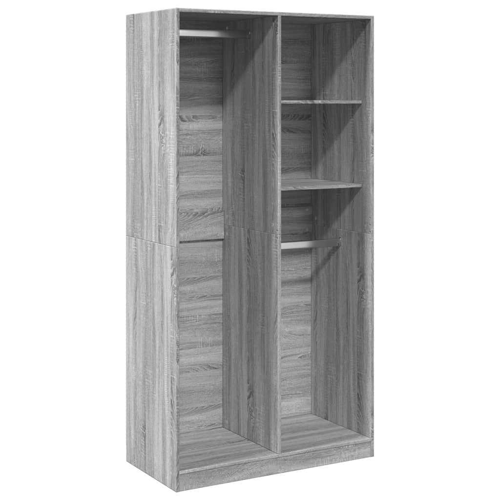 vidaXL Szafa szara Sonoma 100x50x200 cm Materiał drewnopochodny