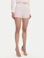 Spodenki damskie - Elisabetta Franchi Szorty materiałowe SH-007-51E2-V240 Różowy Regular Fit - miniaturka - grafika 1