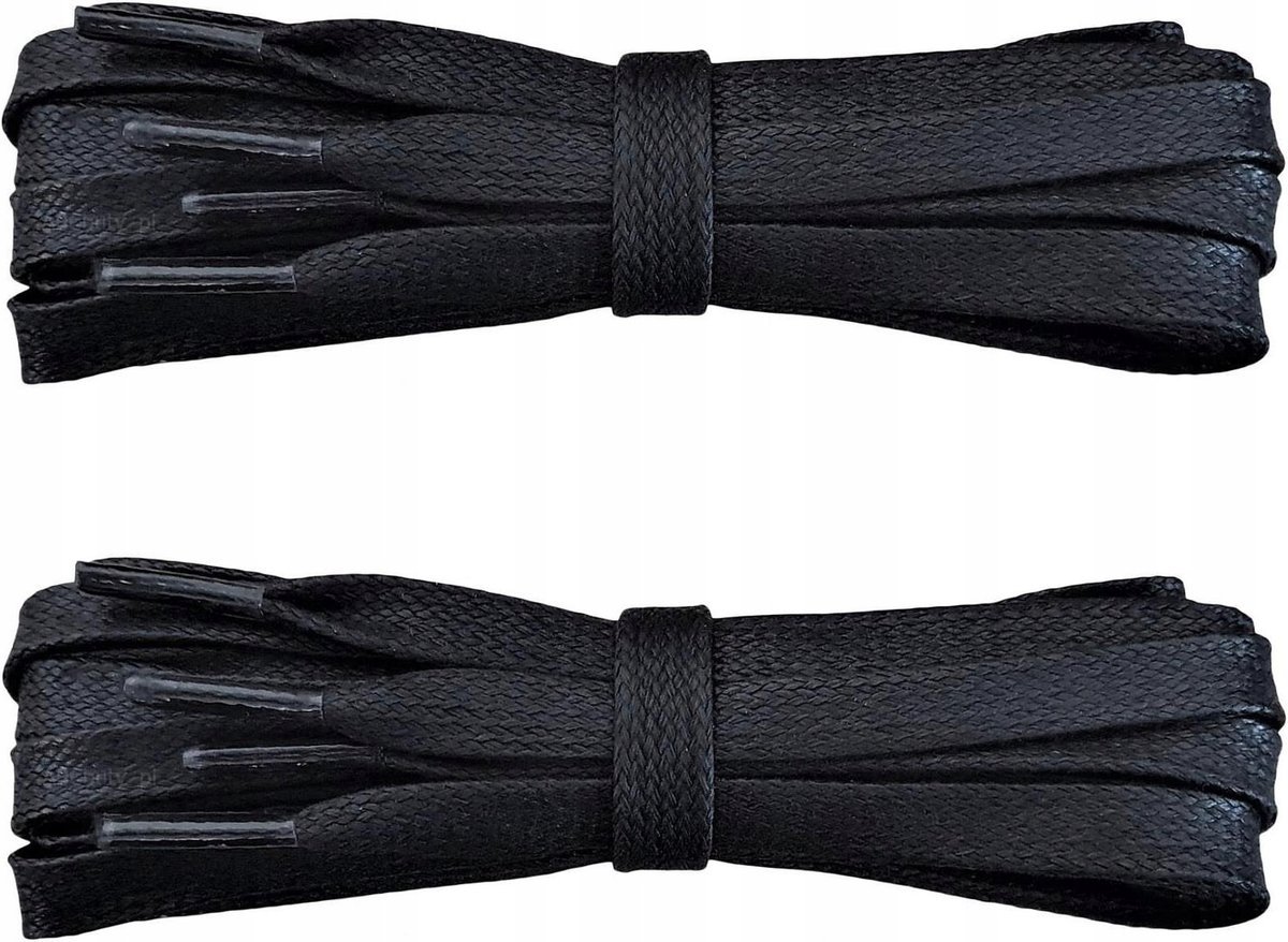 WOSKOWANE Płaskie Sznurówki CZARNE Sznurowadła 100 cm SZEROKIE 5 mm G13-29