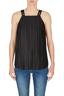Armani Exchange Damska koszulka bez rękawów, z paskami, czarna, rozmiar M, czarny, M - Koszulki i topy damskie - miniaturka - grafika 1