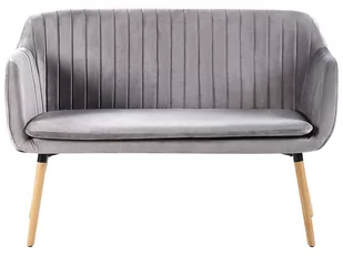Beliani Sofa 2-osobowa welurowa szara TABY - Sofy i kanapy - miniaturka - grafika 1