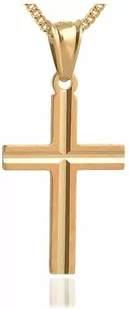 Srebrny Krzyżyk 925 Złocony z Łańcuszkiem Grawer - Dewocjonalia - miniaturka - grafika 1
