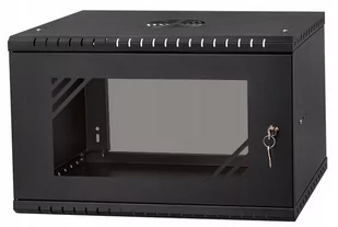 STALFLEX Szafa Rack 19" 6U 450mm Czarna Szkło Stalflex RACK-19-6U-450-SZ-BL - Szafy rack - miniaturka - grafika 1