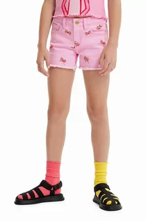 Spodnie i spodenki dla dziewczynek - Desigual szorty dziecięce kolor różowy wzorzyste - grafika 1