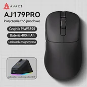 Myszki - Ajazz AJ179PRO -3 Mod-Black-Pixart 3395-8K Charging Dock bezprzewodowa AJ179-PRO-B - miniaturka - grafika 1