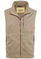 Koszulki męskie - camel active Herren Weste Biustonosz tank top Denim Mężczyźni, Beżowy, 64 - miniaturka - grafika 1